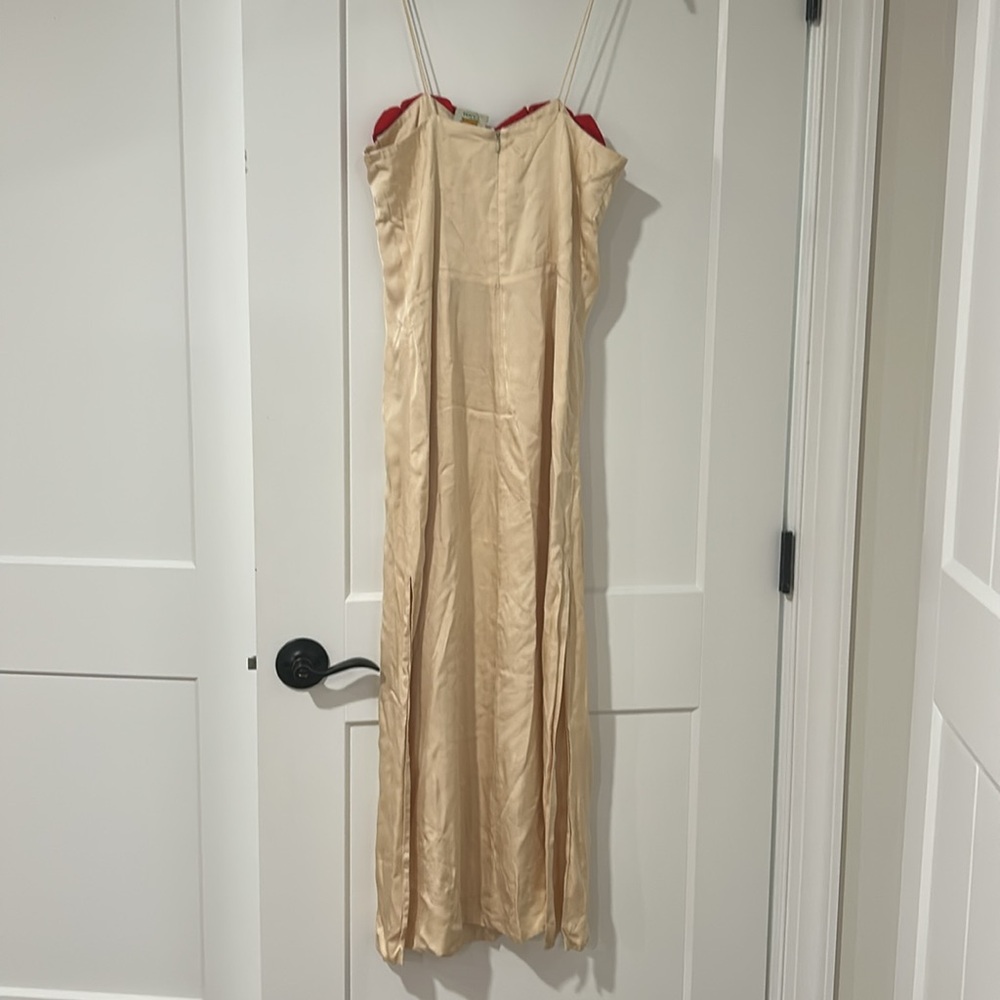 FARM Rio Cream Maxi Dress with Red Floral Bust and Green Trim - Picture 7 of 8